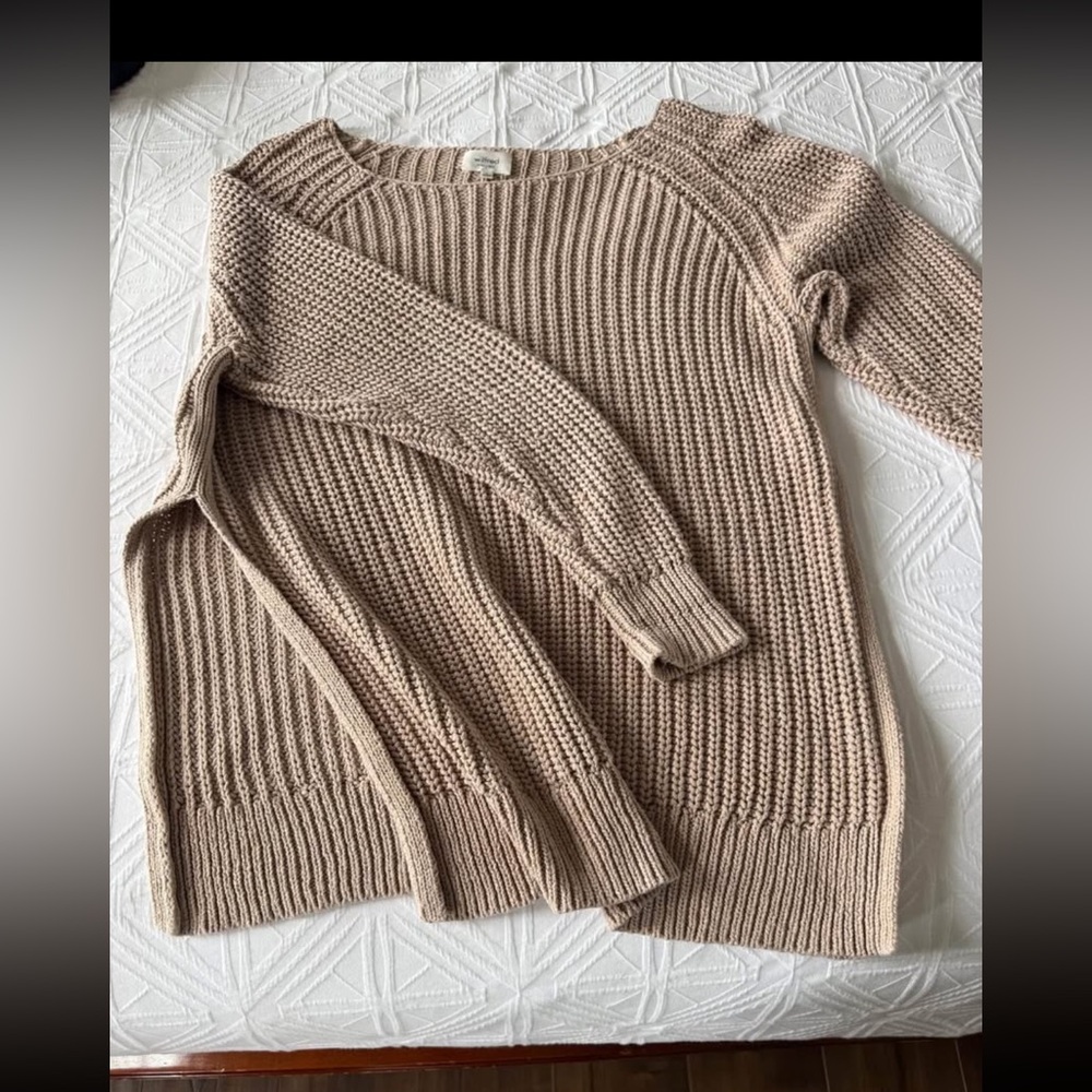 Aritzia Wilfred Cozy Tan Knit Sweater